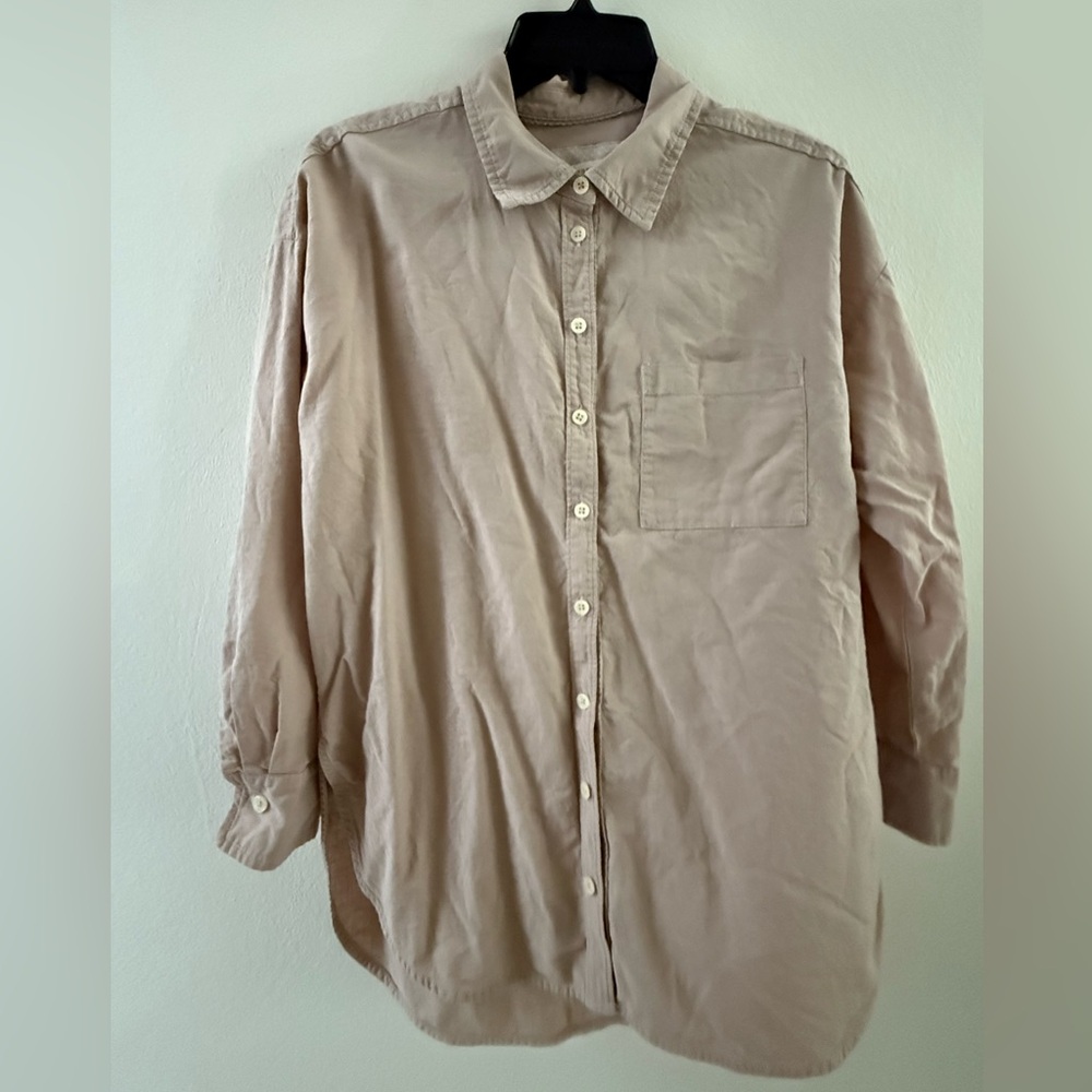 Anthropologie Bennet Tan Button Down Linen Shirt